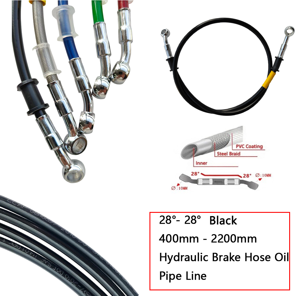 Motorcycle Brake Cable - 28 ° -28 ° Siyah Örgülü